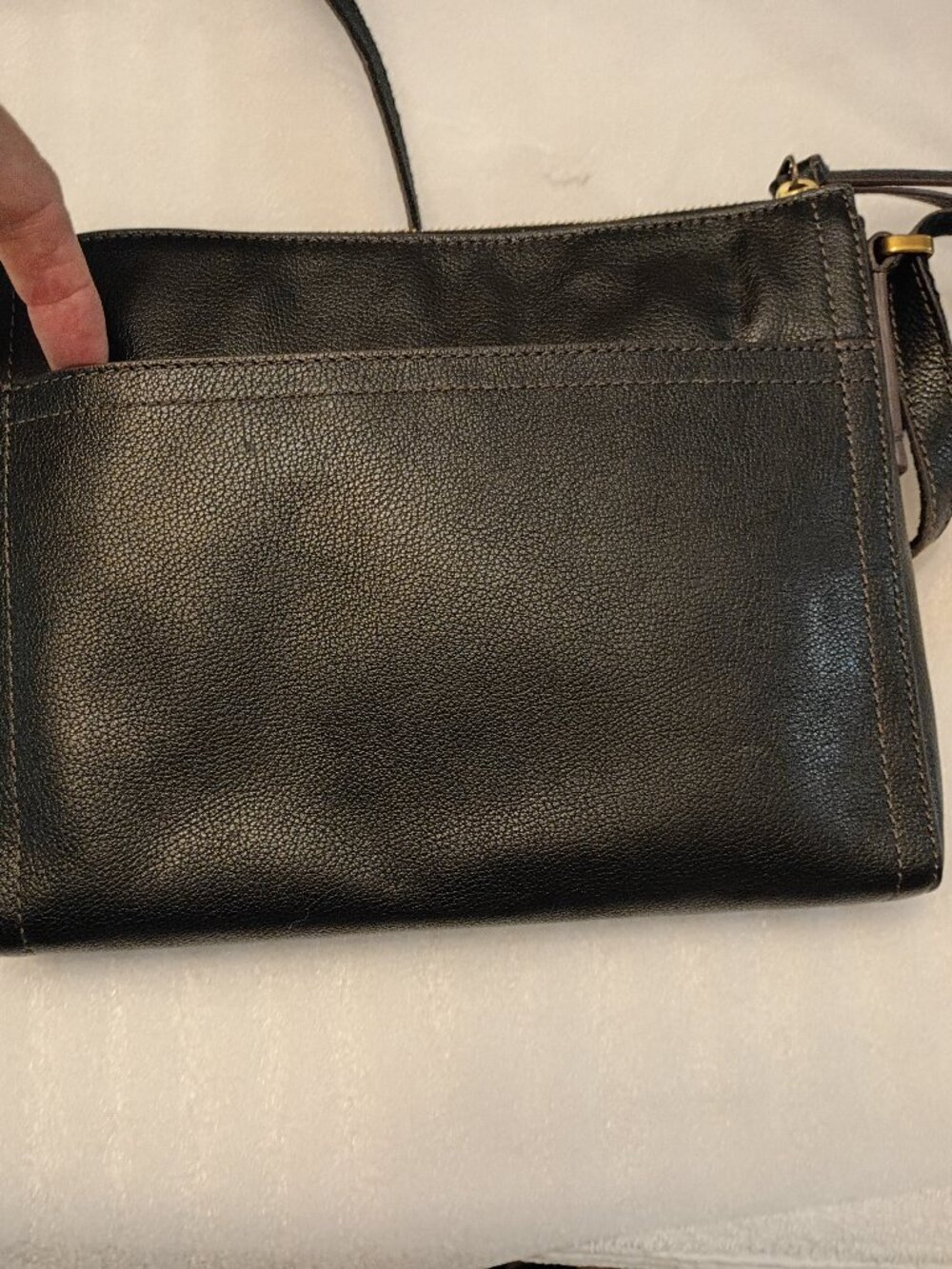 Fossil Black Leather Crossbody Purse "Used Only Once"